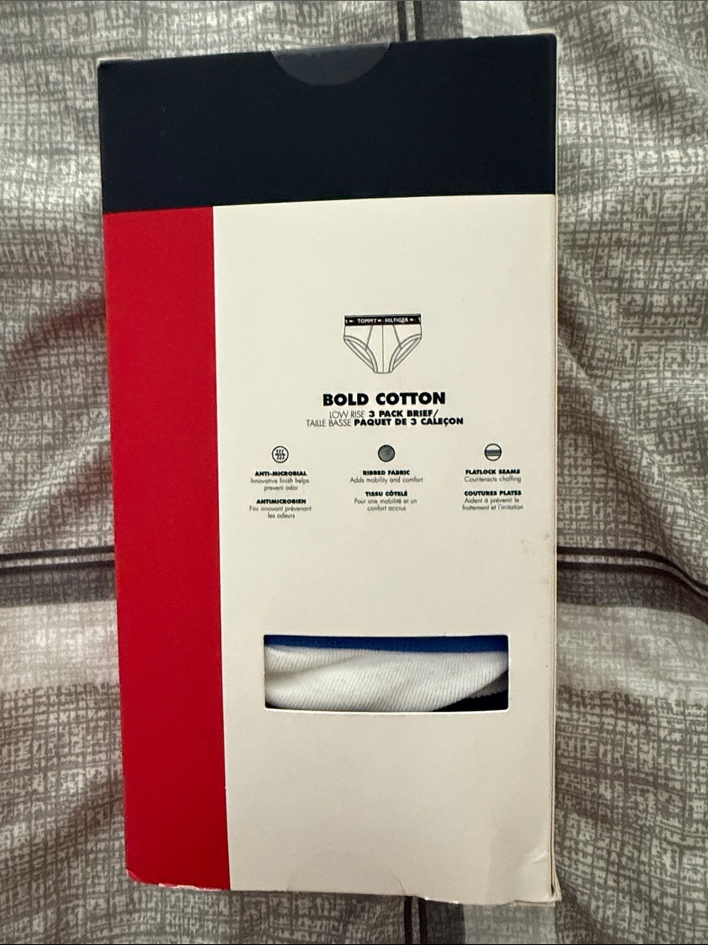 Tommy Hilfiger 3-Pack Briefs — white briefs, Light Blue, Blue, Black Waistbands - Picture 2 of 3